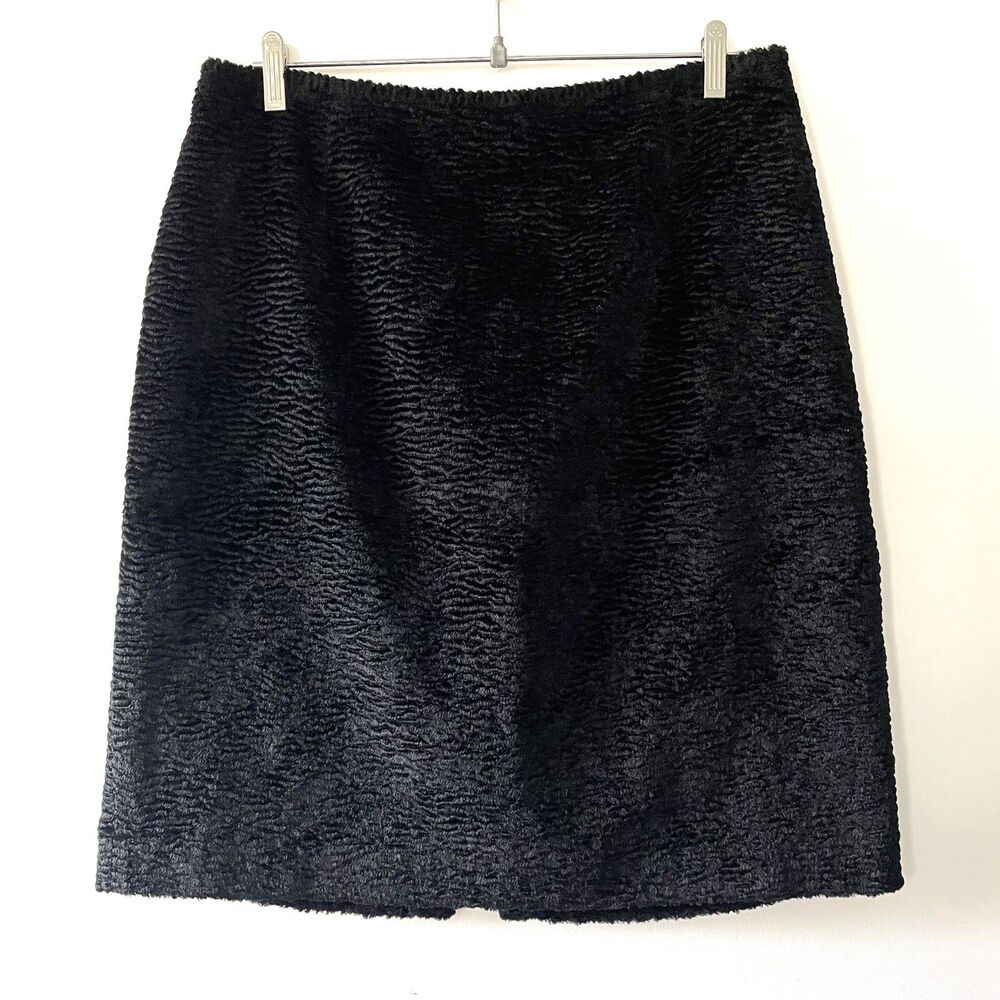 Vintage Lafayette 148 Skirt Textured Black Women's Size 16 -C